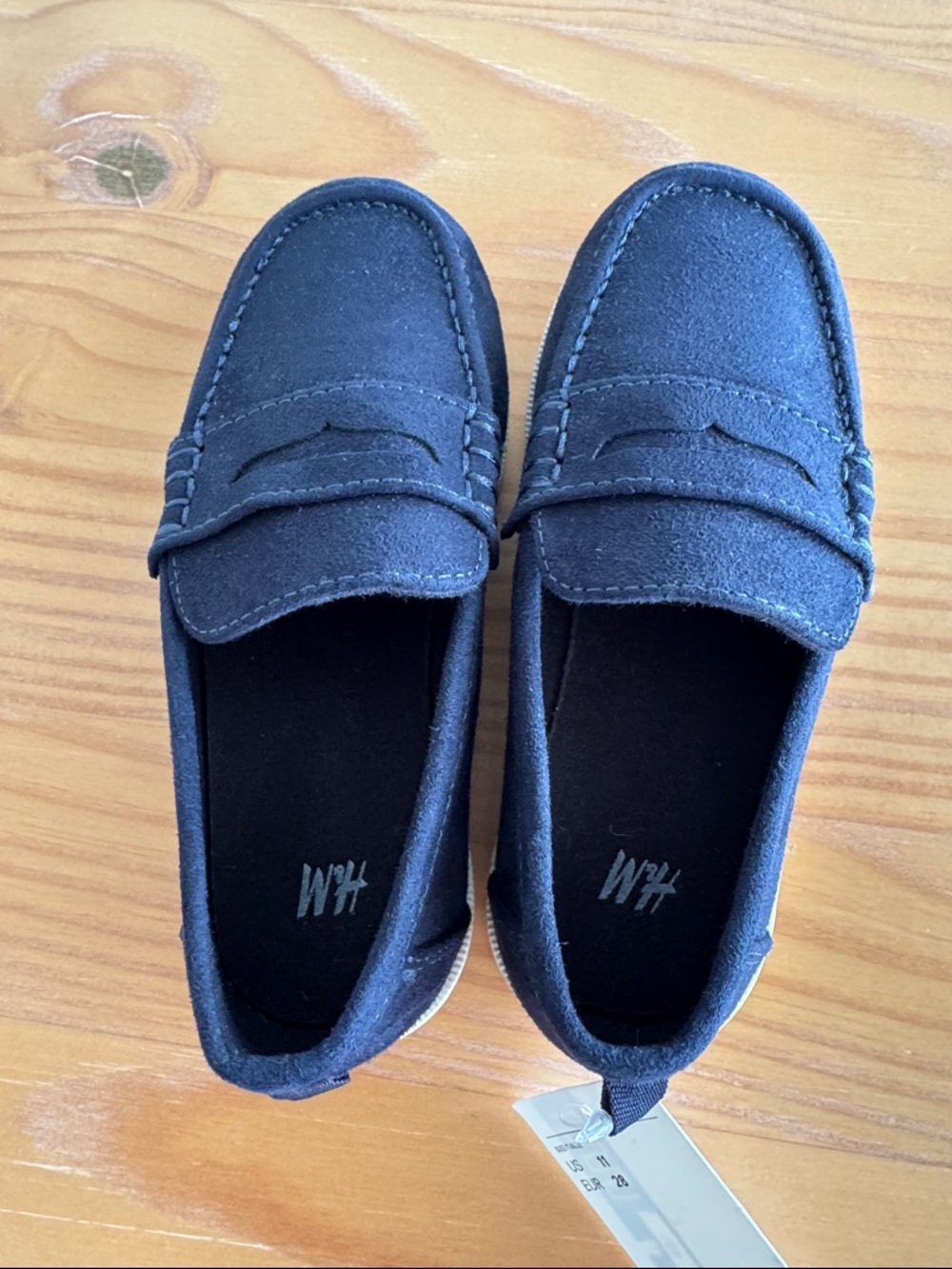 H&M boys Dark Blue Suede Penny Loafers - Picture 4 of 8